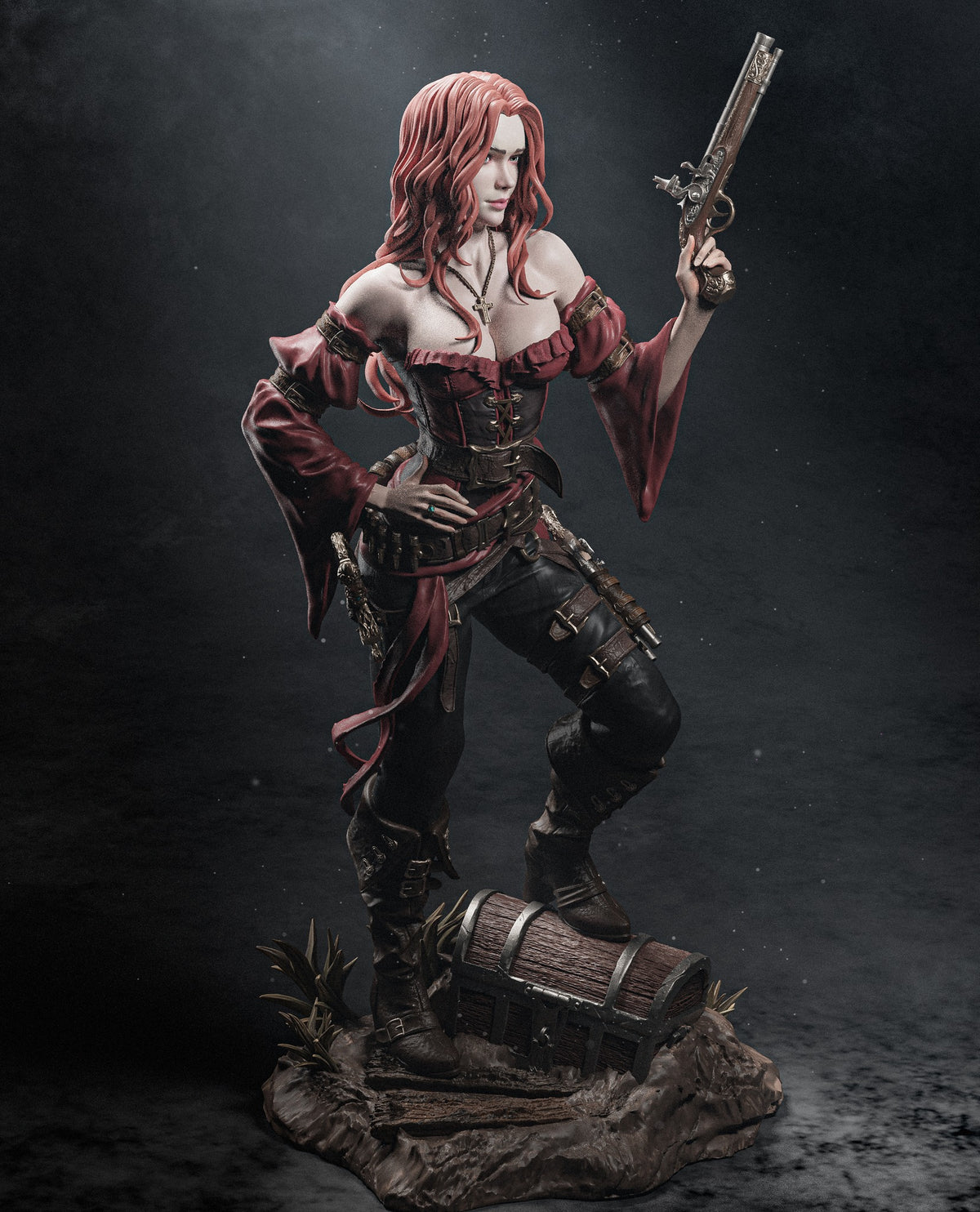 1:12 Pirate Woman | 3D Print Resin Garage Kit Figure | CA 3D Studios