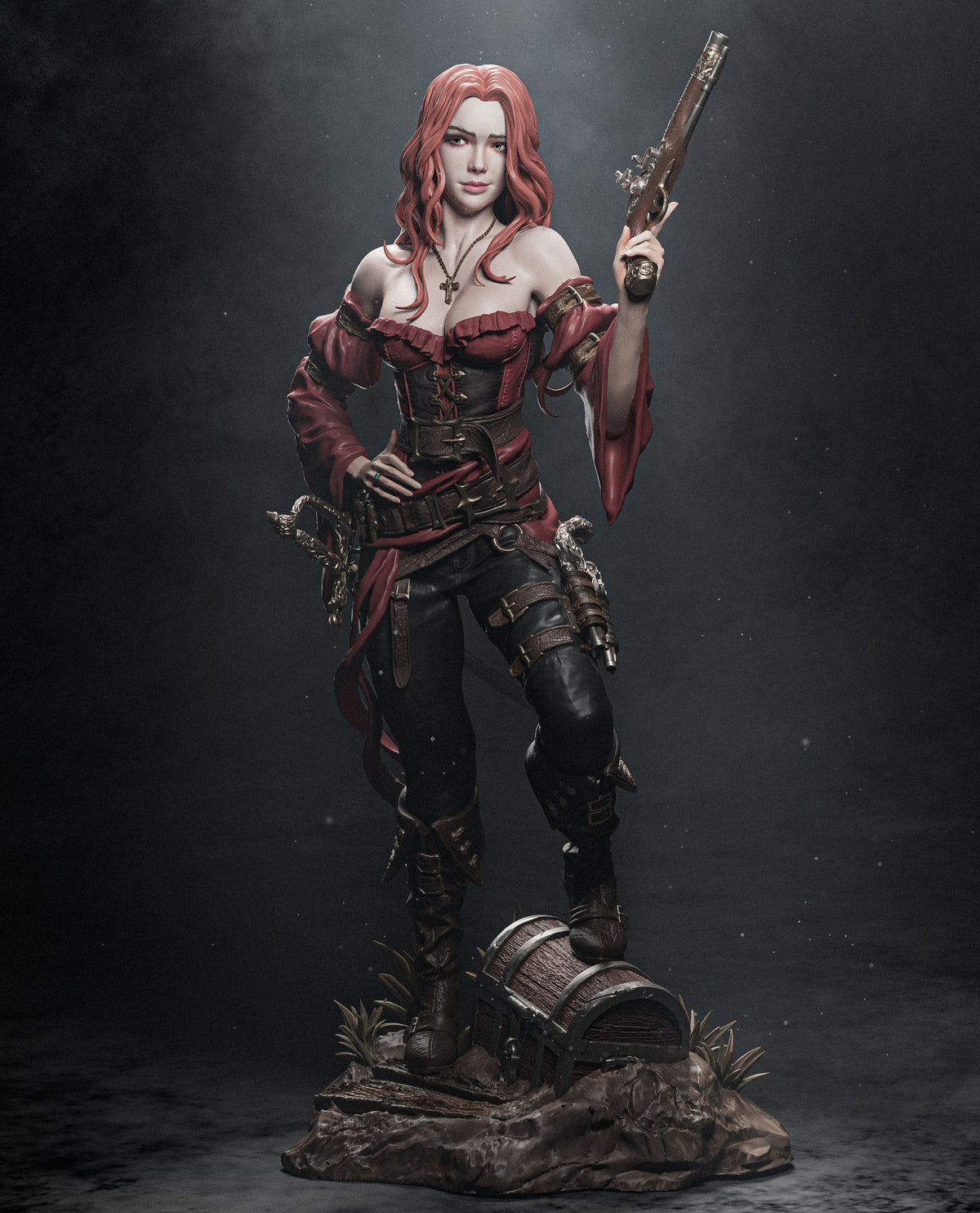 1:12 Pirate Woman | 3D Print Resin Garage Kit Figure | CA 3D Studios
