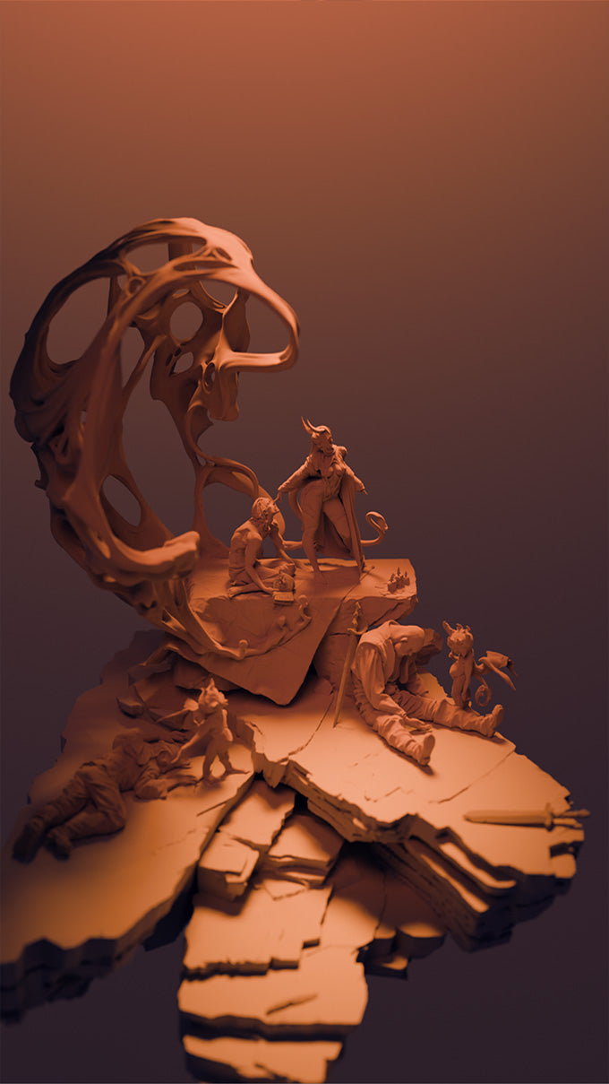 The Infernal Summoning Diorama | Resin Garage Kit Pin Up Figure Statue | Blackthorn Miniatures