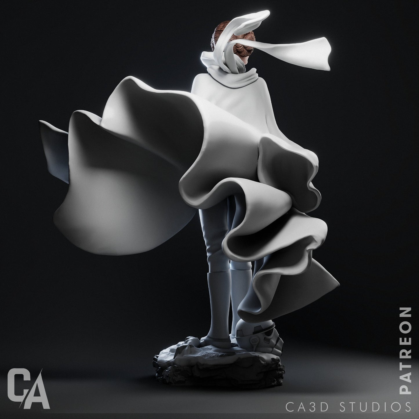 1:12 White Robed Rebel Leader | 3D Printed Resin Garage Kit Figure | CA 3D Studios