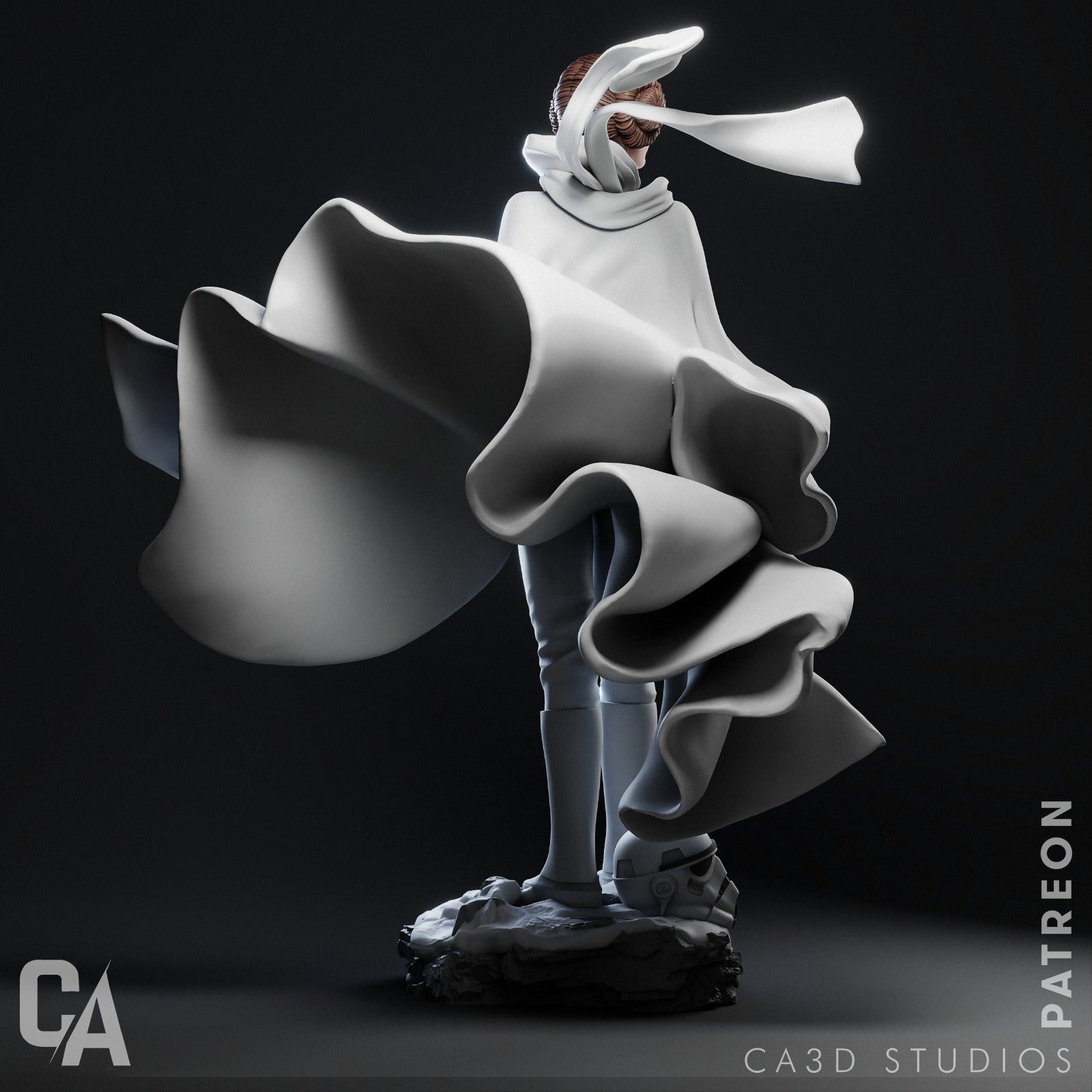 1:12 White Robed Rebel Leader | 3D Printed Resin Garage Kit Figure | CA 3D Studios