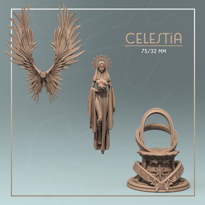 Celestia | Tabletop or Display Scale | D&D TTRPG Fantasy Miniature | Dungeons and Maidens