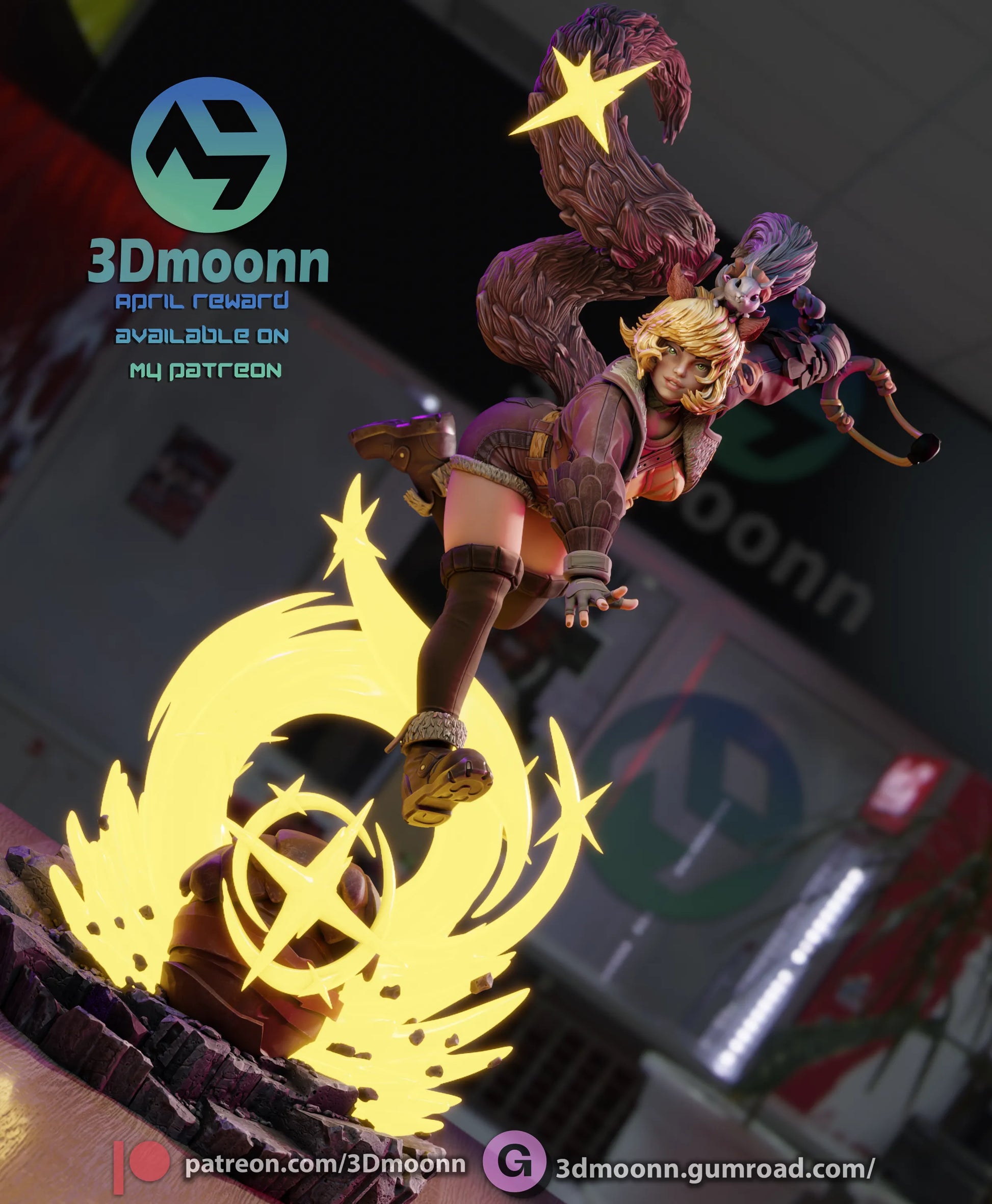 1:12 Girl With a Slingshot | Resin Garage Kit | 3Dmoonn