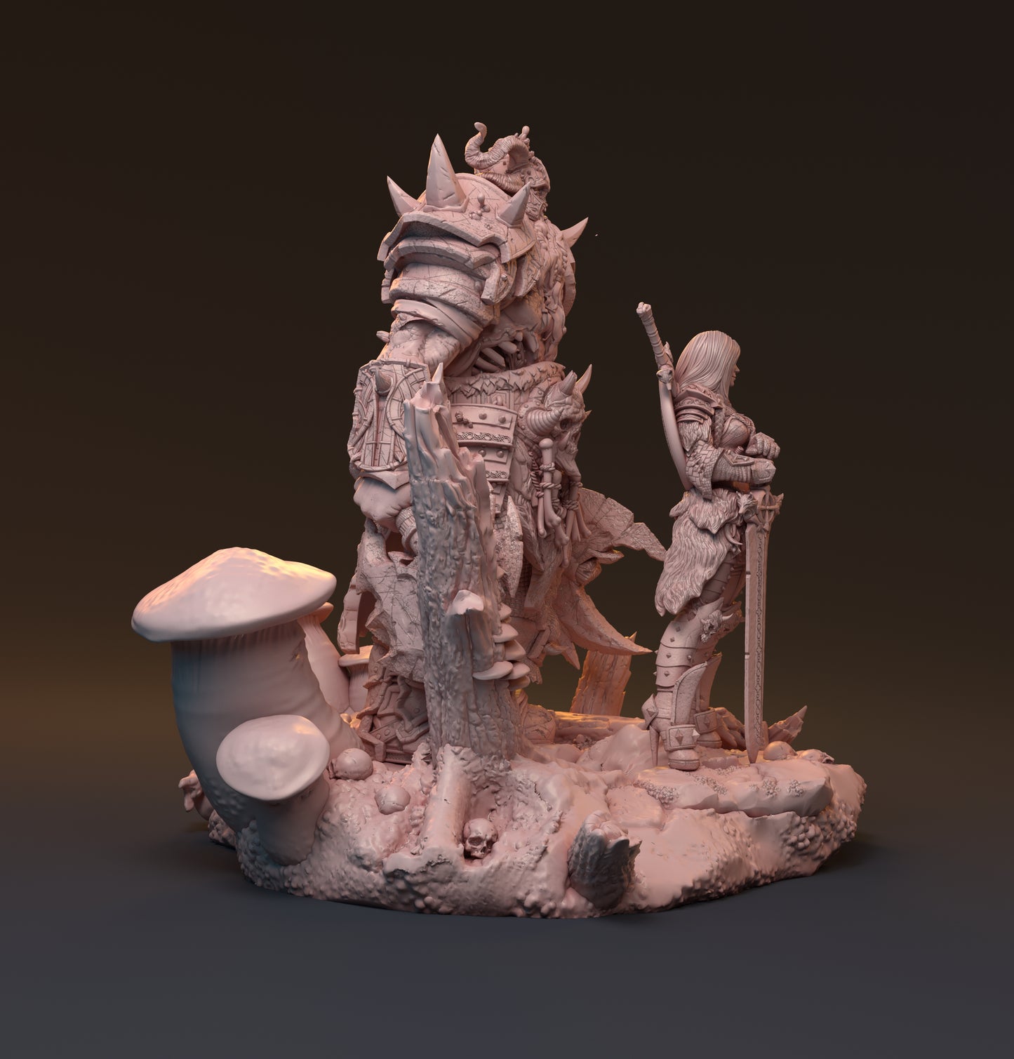 Gaedel and Bastor-Tan, Pin Up Diorama | D&D TTRPG Miniature | Hardwitch Games