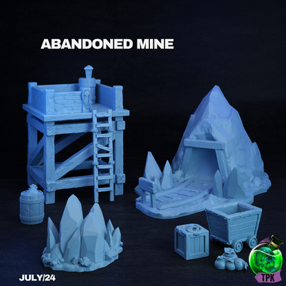 Abandoned Mine Scatter Terrain | Tabletop Gaming Mini | TPKLab - Tattles Told 3D