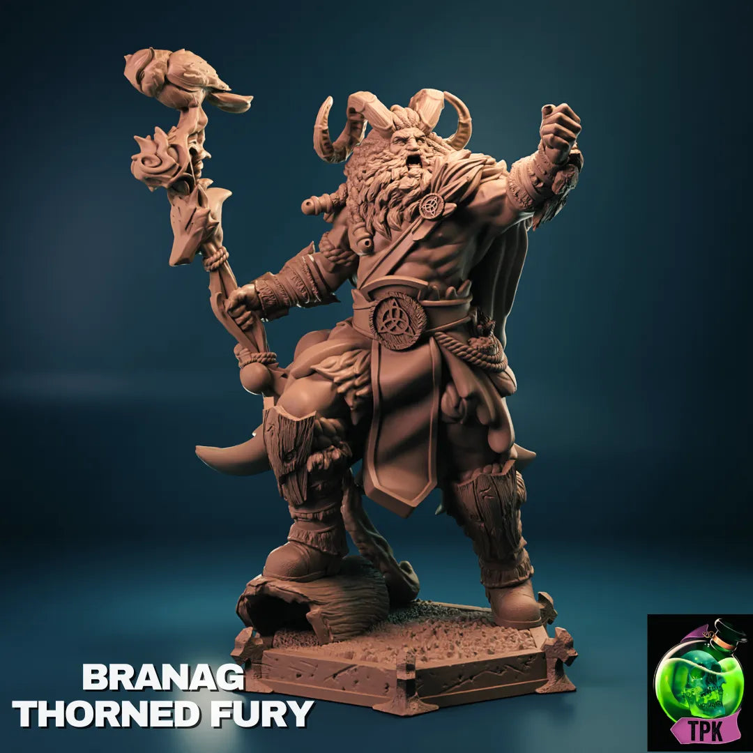 Branag Thorned Fury miniature figure from Tattles Told 3D, detailed tabletop gaming or display miniature with thorned armor.