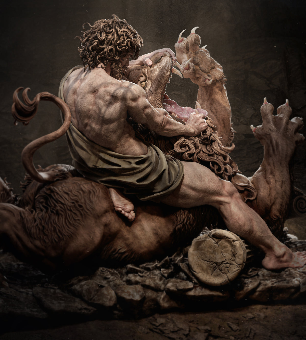 1:12 Samson Vs The Lion | 3D Print Resin Garage Kit Figure | CA 3D Studios