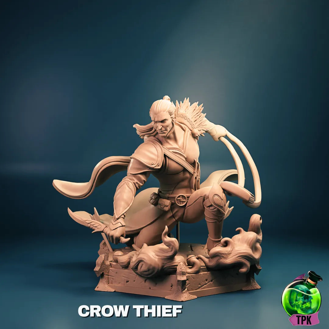 Tattles Told 3D Crow Thief Spy miniature for tabletop gaming, detailed display figure from TPKLab.