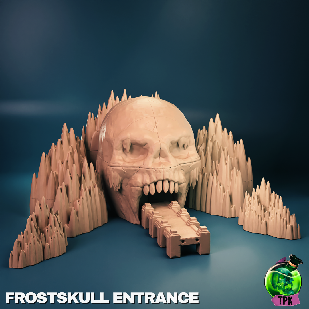 Ice Skull Cave Entrance Terrain | Tabletop Gaming Mini | TPKLab