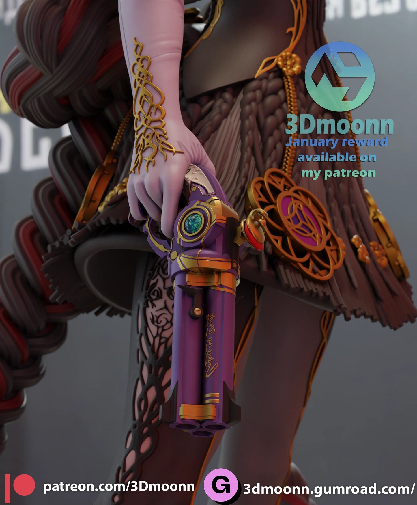 1:12 Witch with Guns | Anime Resin Garage Kit | 3Dmoonn