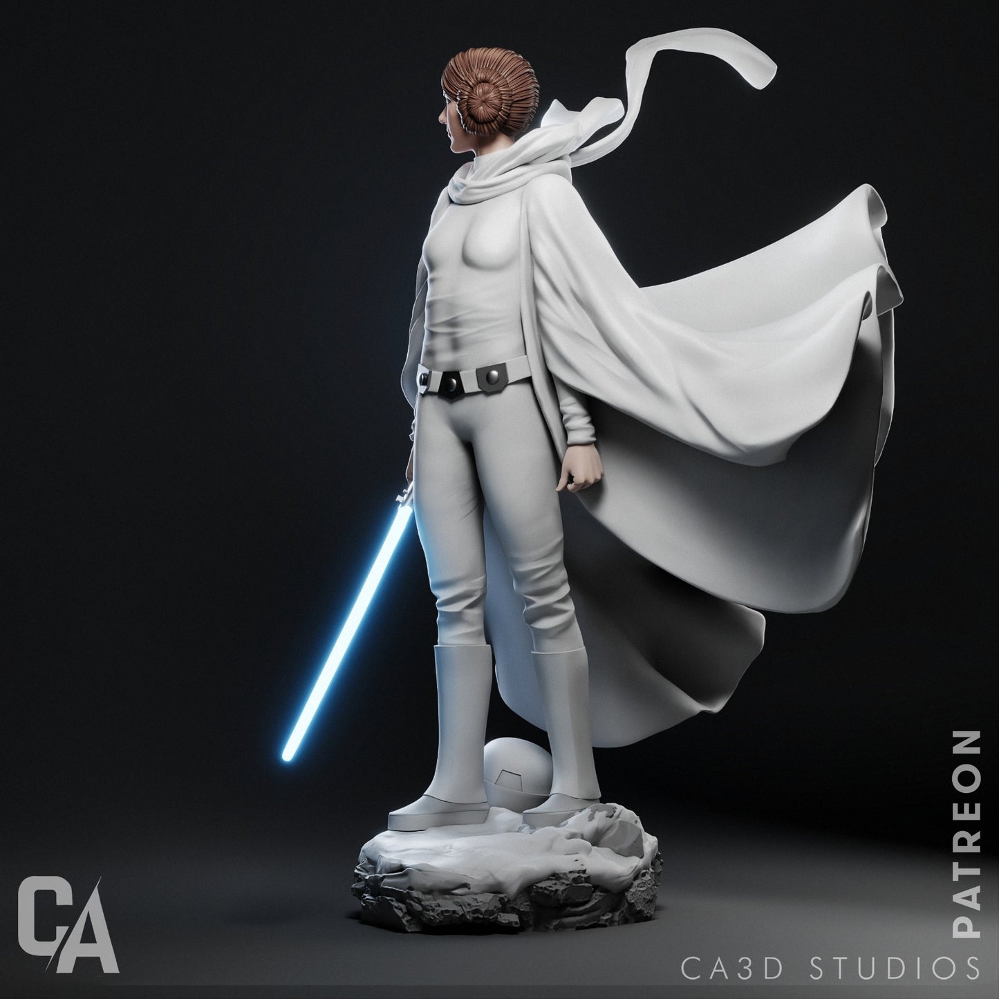 1:12 White Robed Rebel Leader | 3D Printed Resin Garage Kit Figure | CA 3D Studios