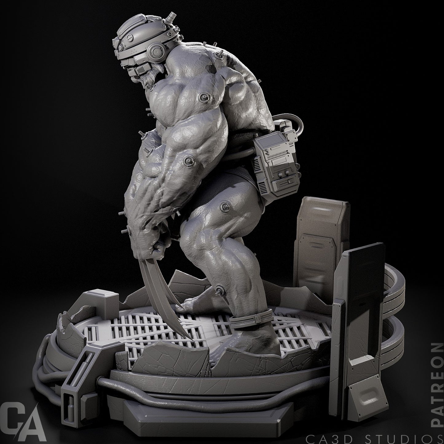1:12 Feral Weapon | 3D Printed Resin Garage Kit Figure | CA 3D Studios