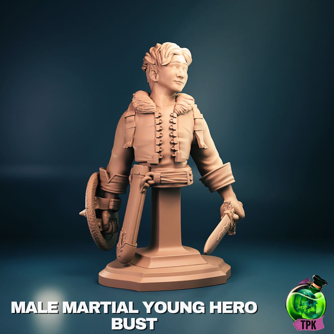 Male Young Martial | Tabletop Gaming Mini or Display Figure | TPKLab