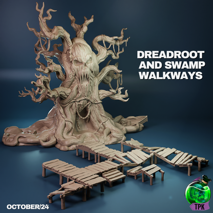 The Cursed Tree & Swamp Pathway Terrain | Tabletop Gaming Mini | TPKLab - Tattles Told 3D