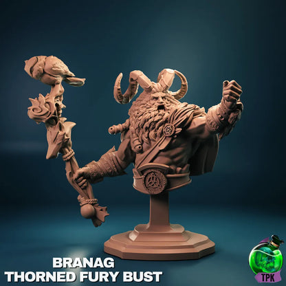 Tattles Told 3D Branag Thorned Fury miniature tabletop gaming figure with detailed armor and fierce stance.