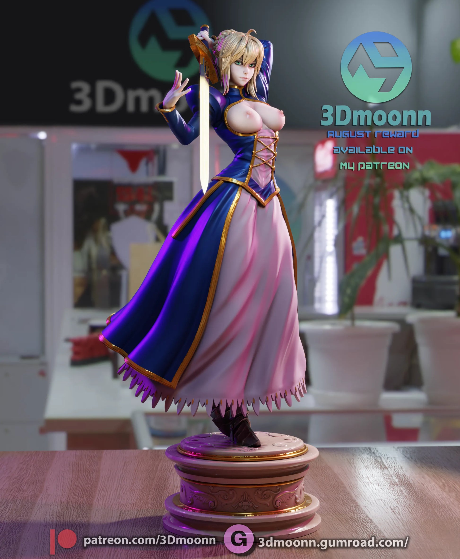 1:12 Fated Saber of the Grand Order | Anime Resin Garage Kit | 3Dmoonn