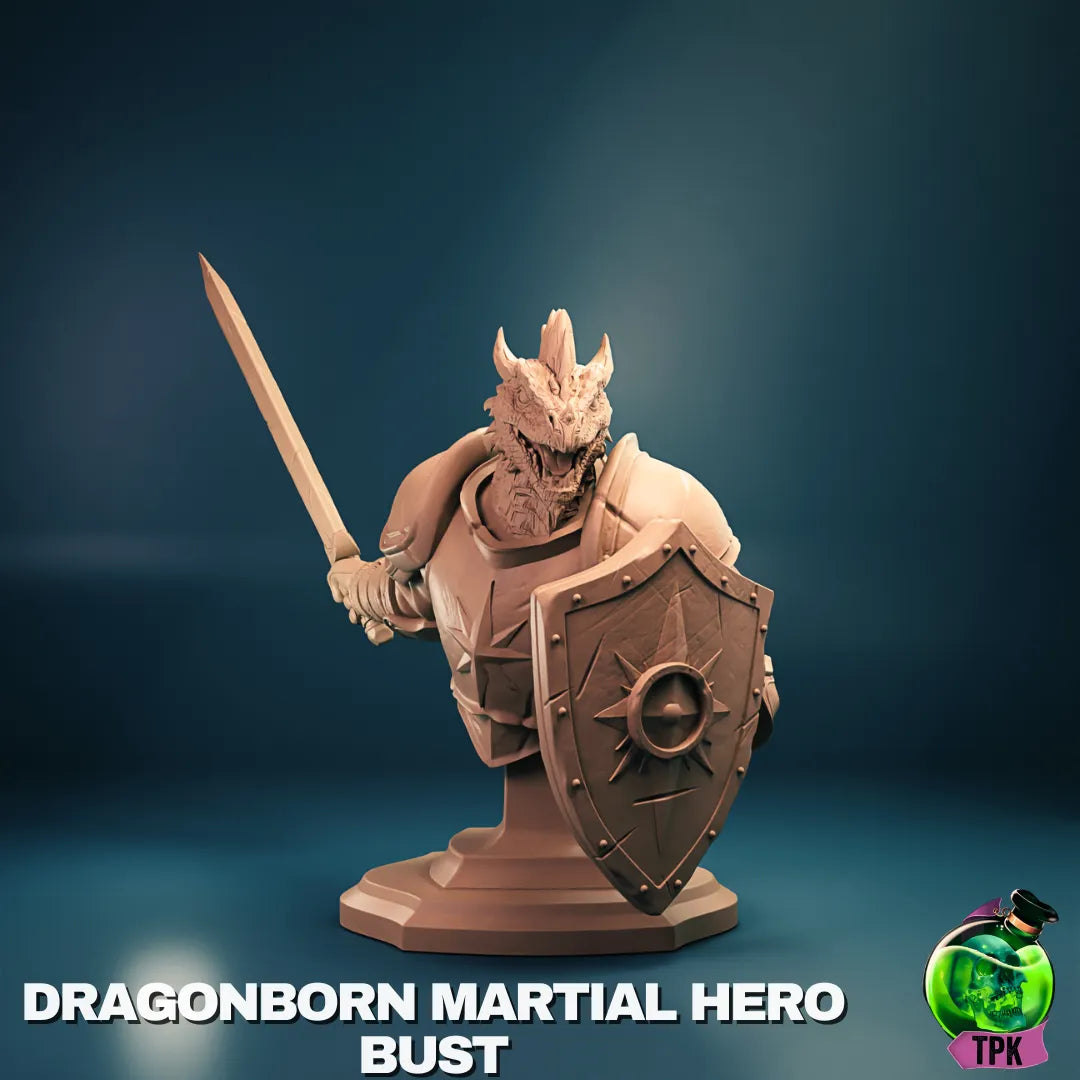 Dragonborn Martial tabletop gaming miniature by Tattles Told 3D, detailed figure for display or gaming use.