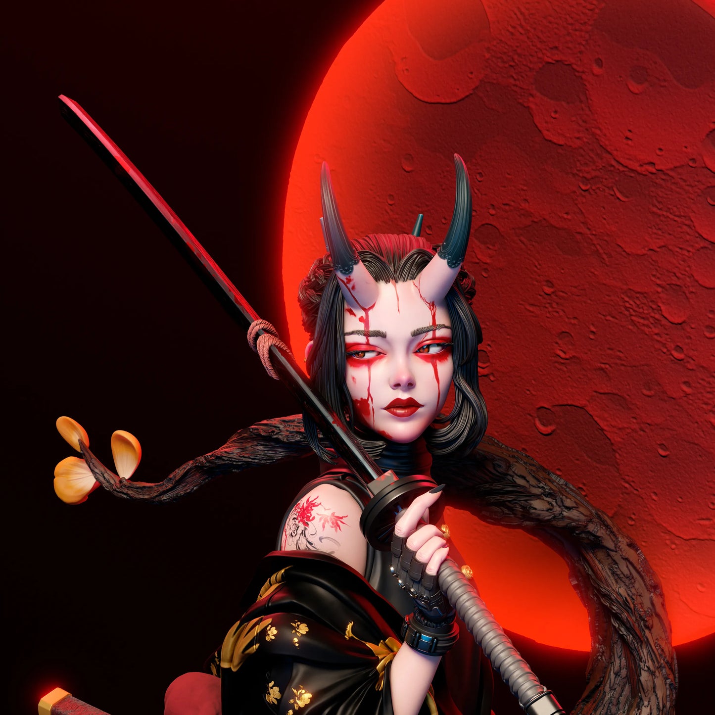 1:12 Oni Blood Moon | 3D Printed Resin Garage Kit Figure | CA 3D Studios