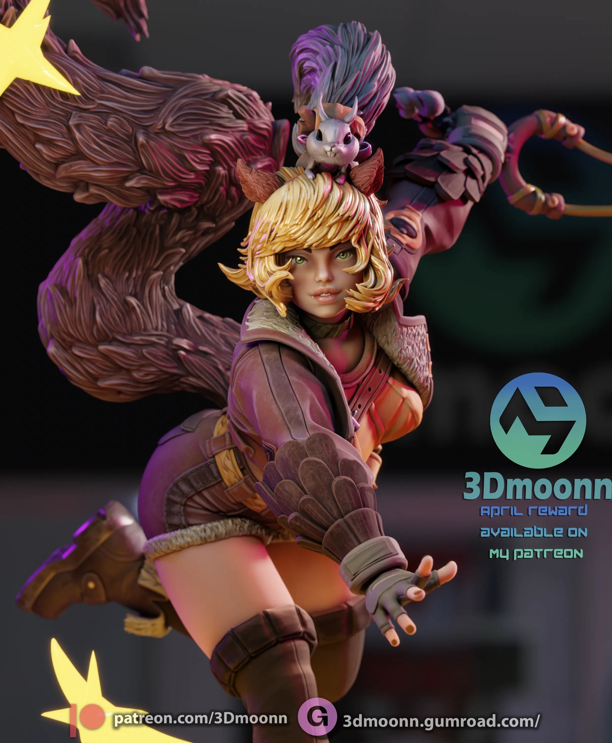 1:12 Girl With a Slingshot | Resin Garage Kit | 3Dmoonn