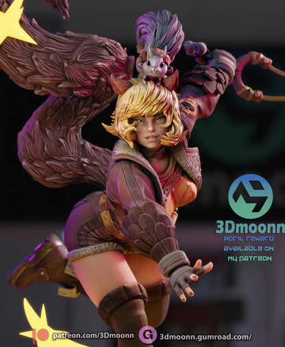 1:12 Girl With a Slingshot | Resin Garage Kit | 3Dmoonn