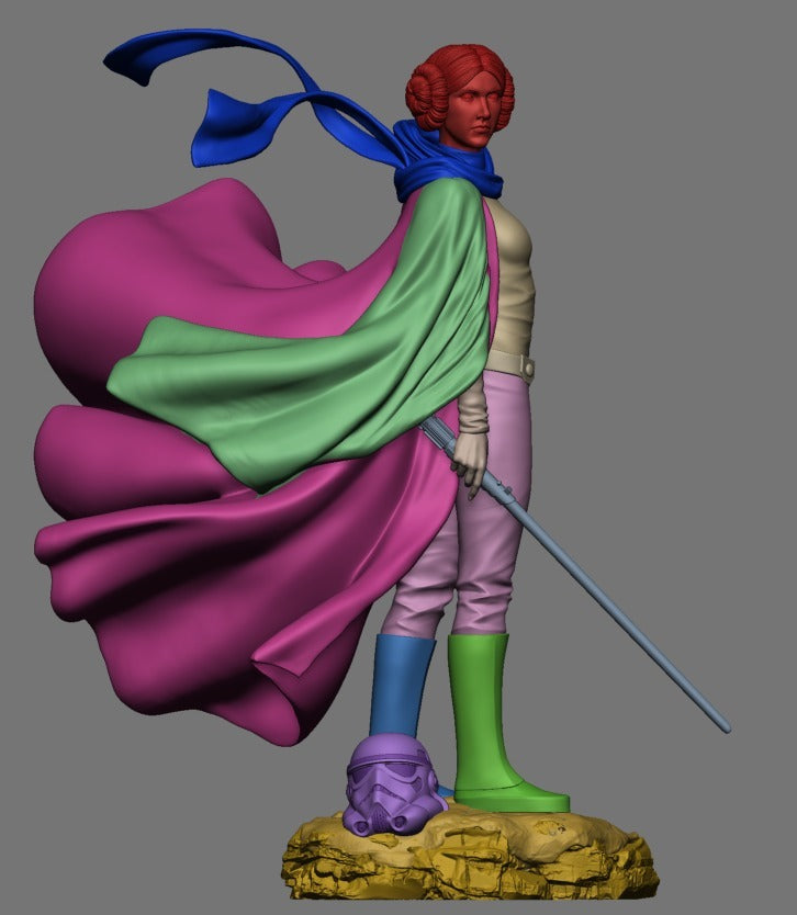 1:12 White Robed Rebel Leader | 3D Printed Resin Garage Kit Figure | CA 3D Studios