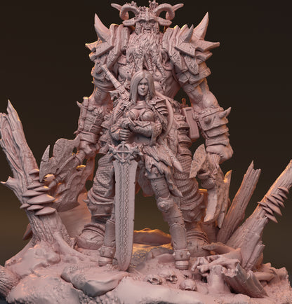 Gaedel and Bastor-Tan, Pin Up Diorama | D&D TTRPG Miniature | Hardwitch Games