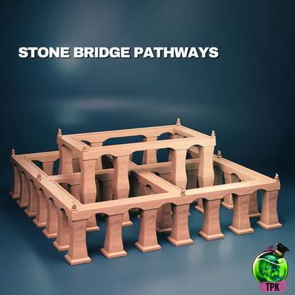 Stone Bridge Pathways Modular Terrain | Tabletop Gaming Mini | TPKLab - Tattles Told 3D
