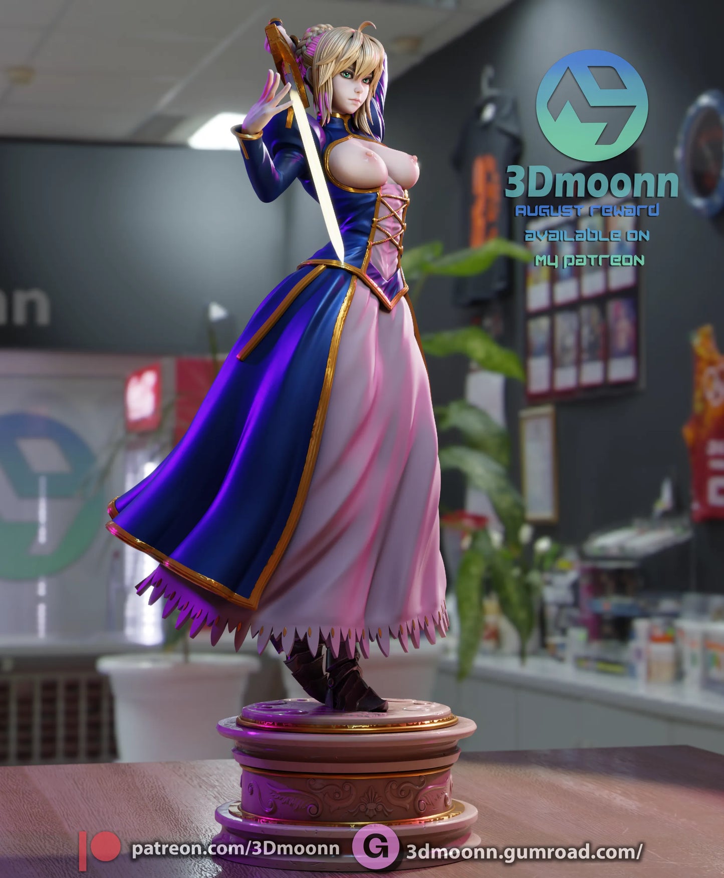1:12 Fated Saber of the Grand Order | Anime Resin Garage Kit | 3Dmoonn