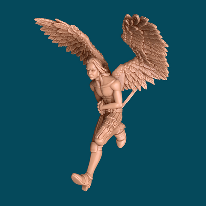 Nightshade winged bard miniature from Tattles Told 3D, featuring a winged character with a musical instrument, detailed TTRPG D&D figure.