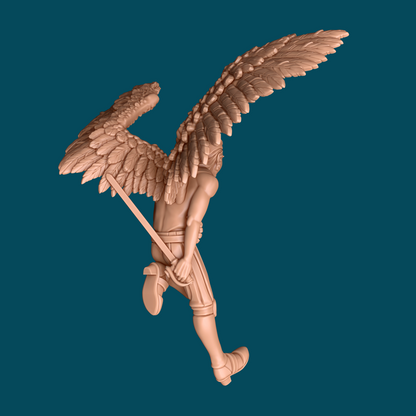 Detailed D&D miniature of Nightshade, a winged non-musical bard by Tattles Told 3D, featuring intricate wings and fantasy design.