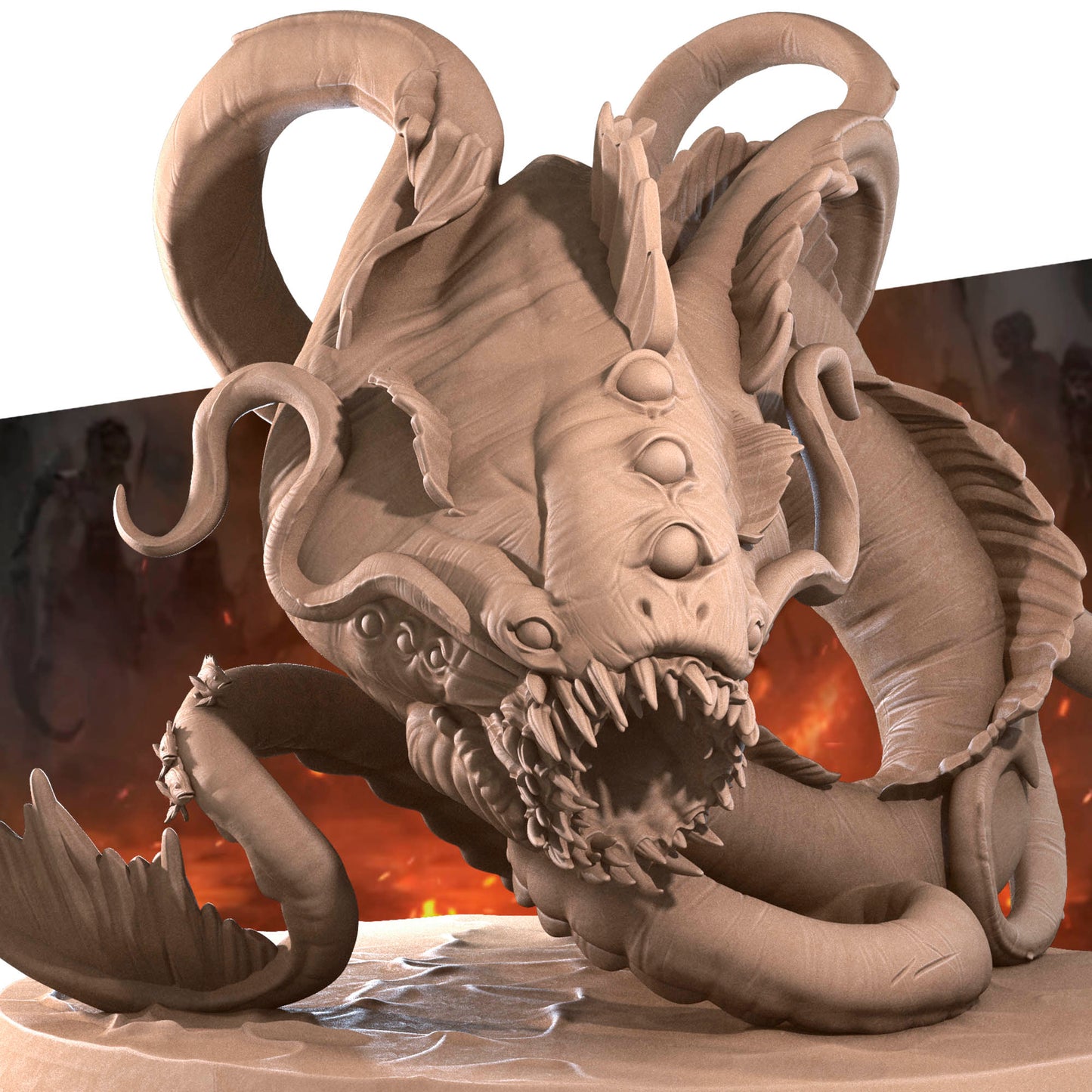 Detailed D&D Aboleth miniature by Tattles Told 3D, showcasing its tentacles and aquatic creature design for tabletop gaming.