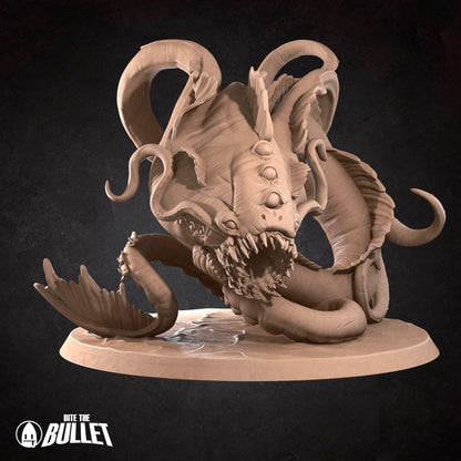 D&D Aboleth miniature by Tattles Told 3D featuring a detailed aquatic creature for tabletop role-playing games.