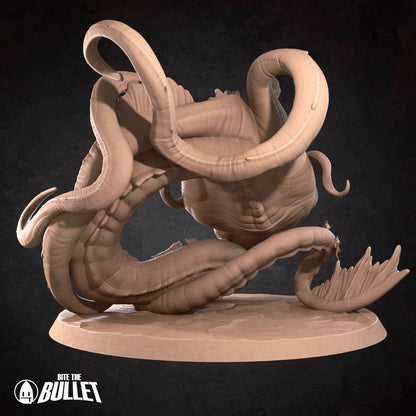 D&D Aboleth miniature by Tattles Told 3D, featuring a detailed aquatic creature with tentacles for tabletop role-playing games.