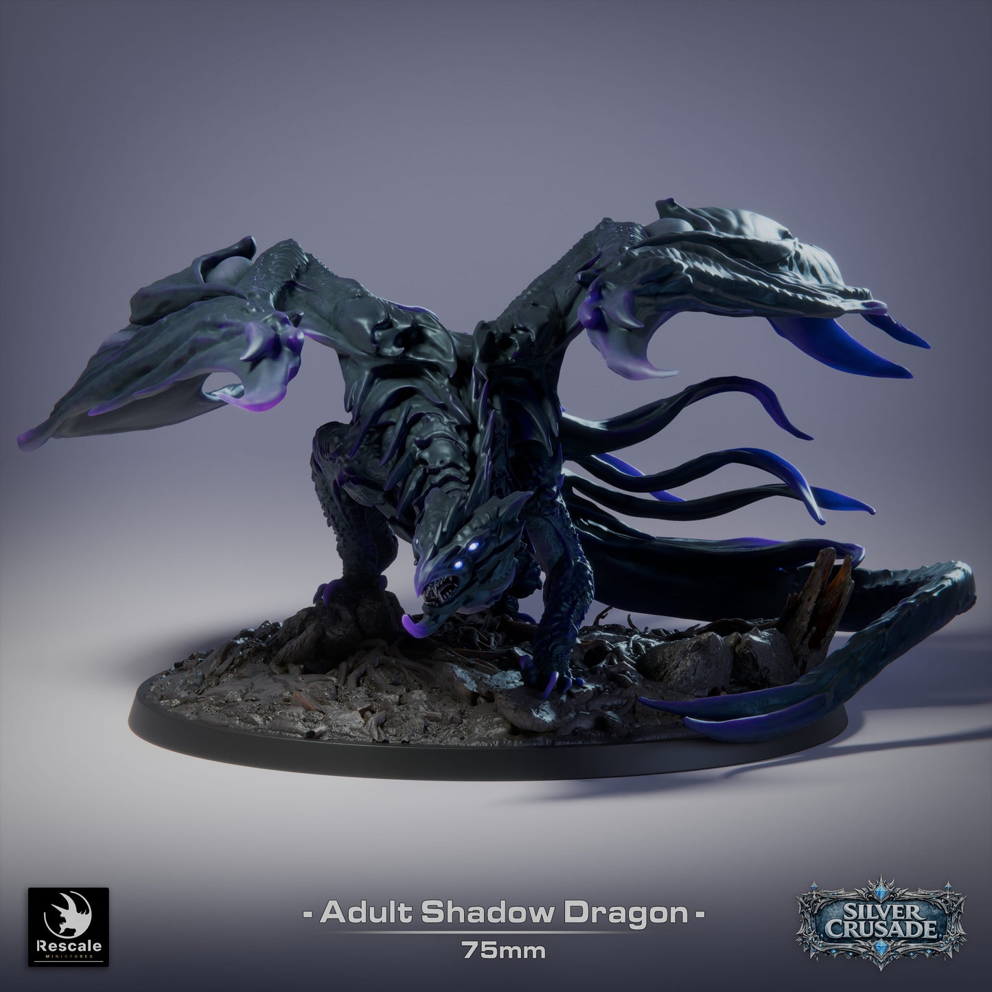 Adult Shadow Dragon | D&D TTRPG Mini | Rescale Miniatures