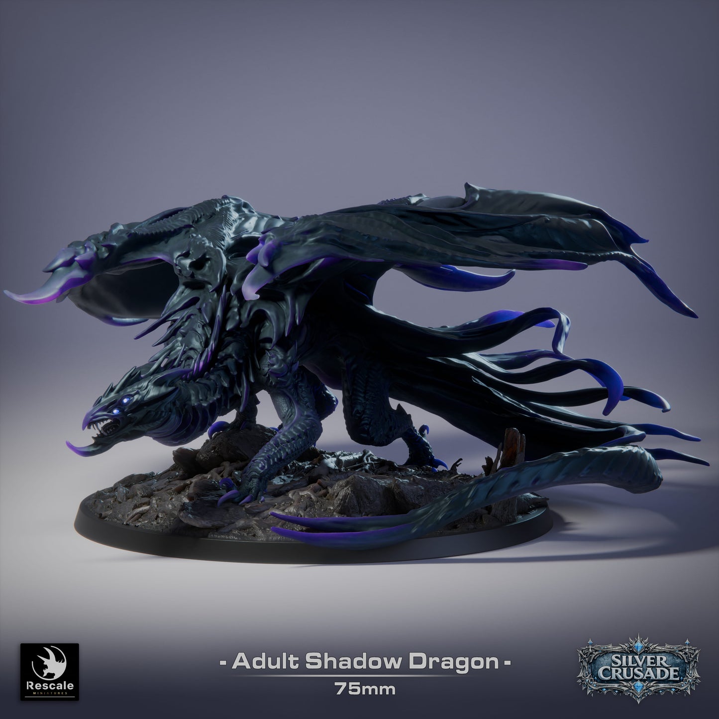Adult Shadow Dragon | D&D TTRPG Mini | Rescale Miniatures