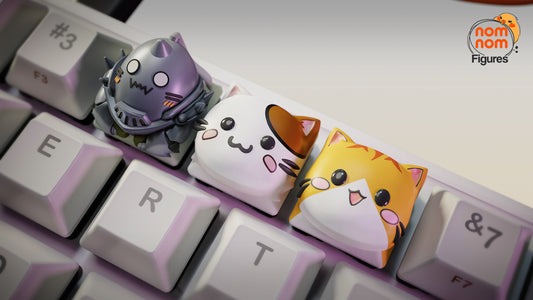 Keycaps - Little Brother and Cats | 3D Printed Resin Anime Fan Art | Nomnom Figures