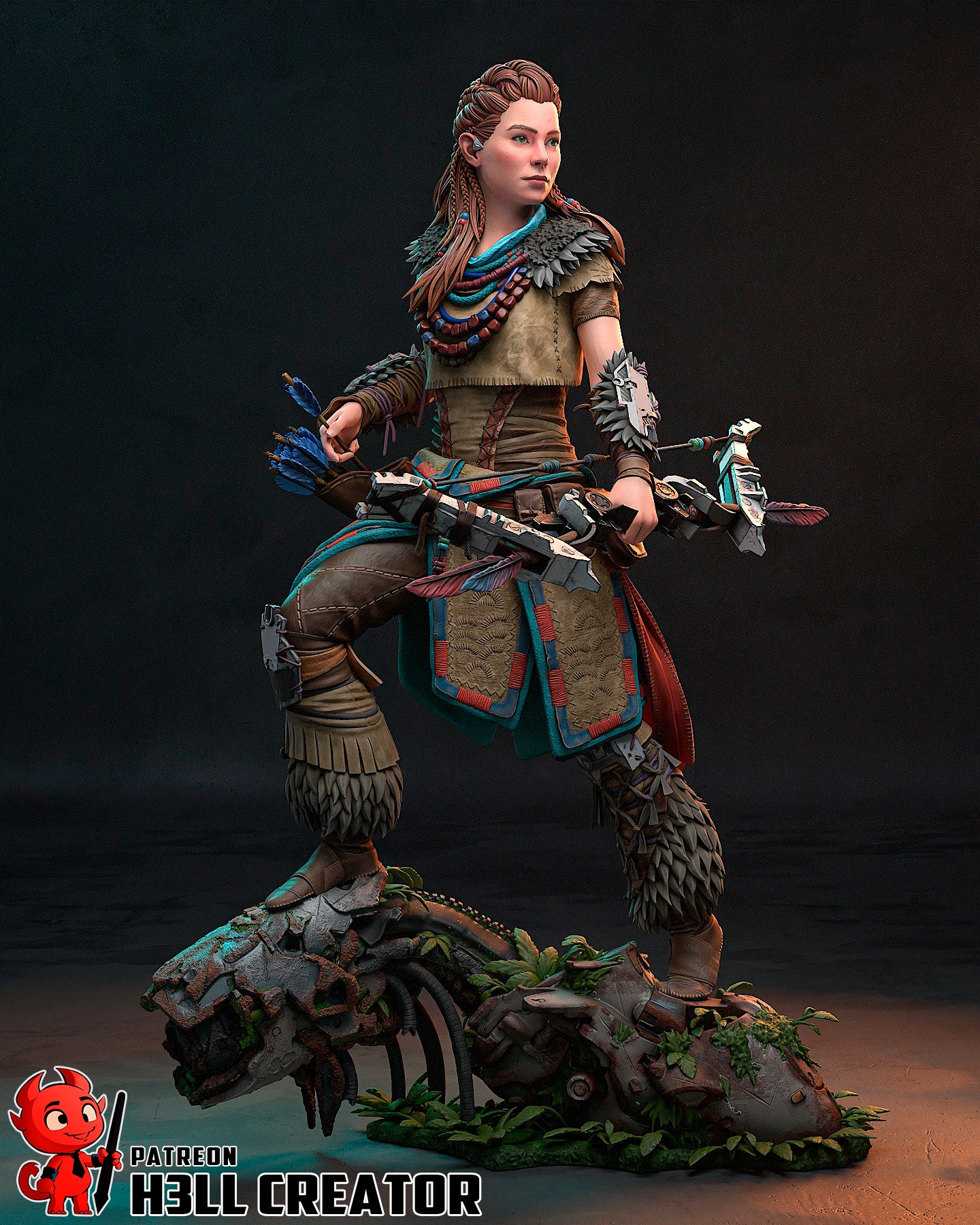 1:10 Machine Huntress | Resin Garage Kit Figure Game Fan Art | h3LL creator