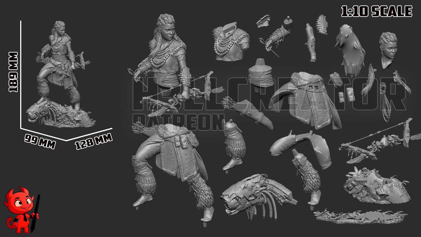 1:10 Machine Huntress | Resin Garage Kit Figure Game Fan Art | h3LL creator