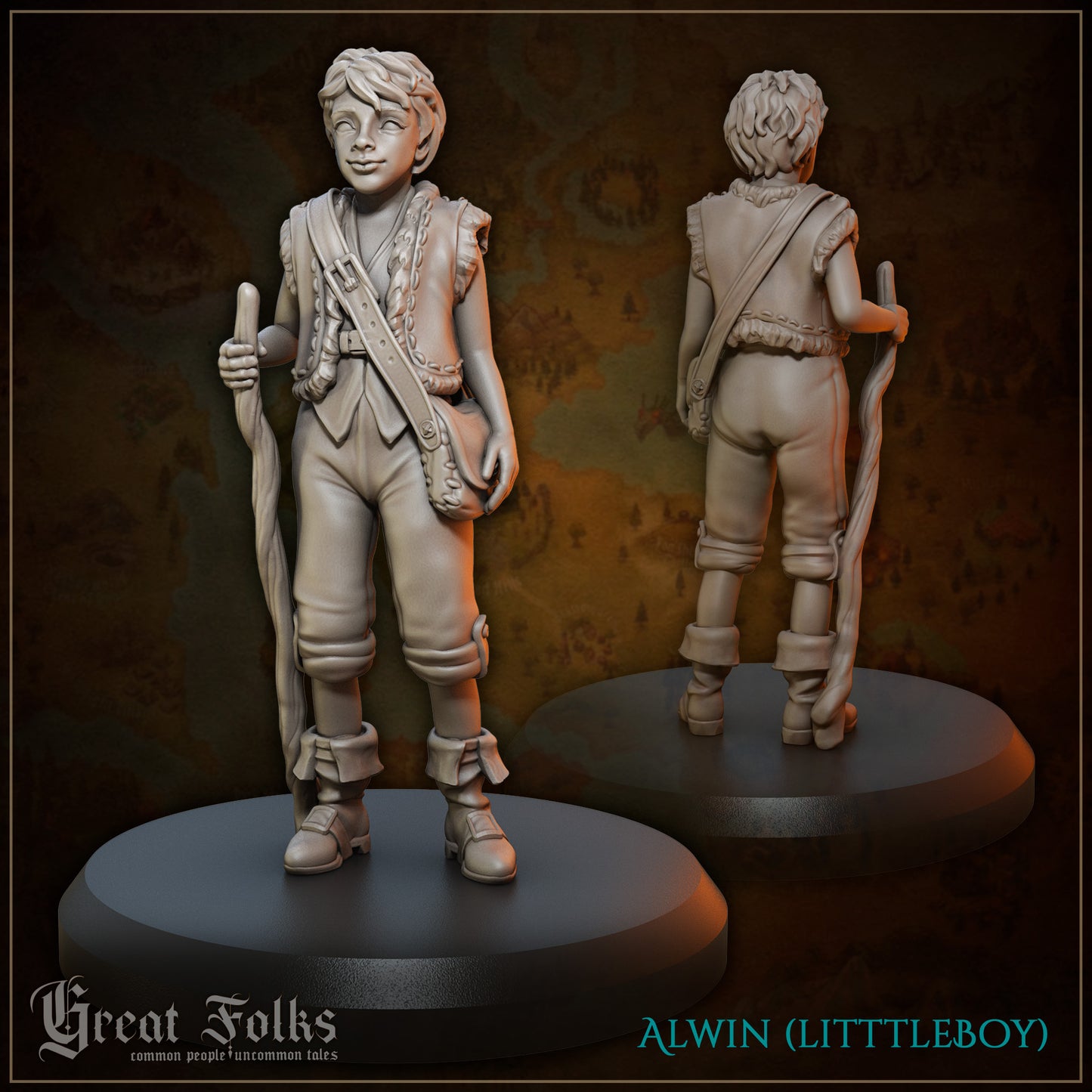 Great Folks Townsfolk, Part 1 | NPCs, Villagers, Children, Animals | Tabletop Gaming Miniatures Collection | Great Grimoire