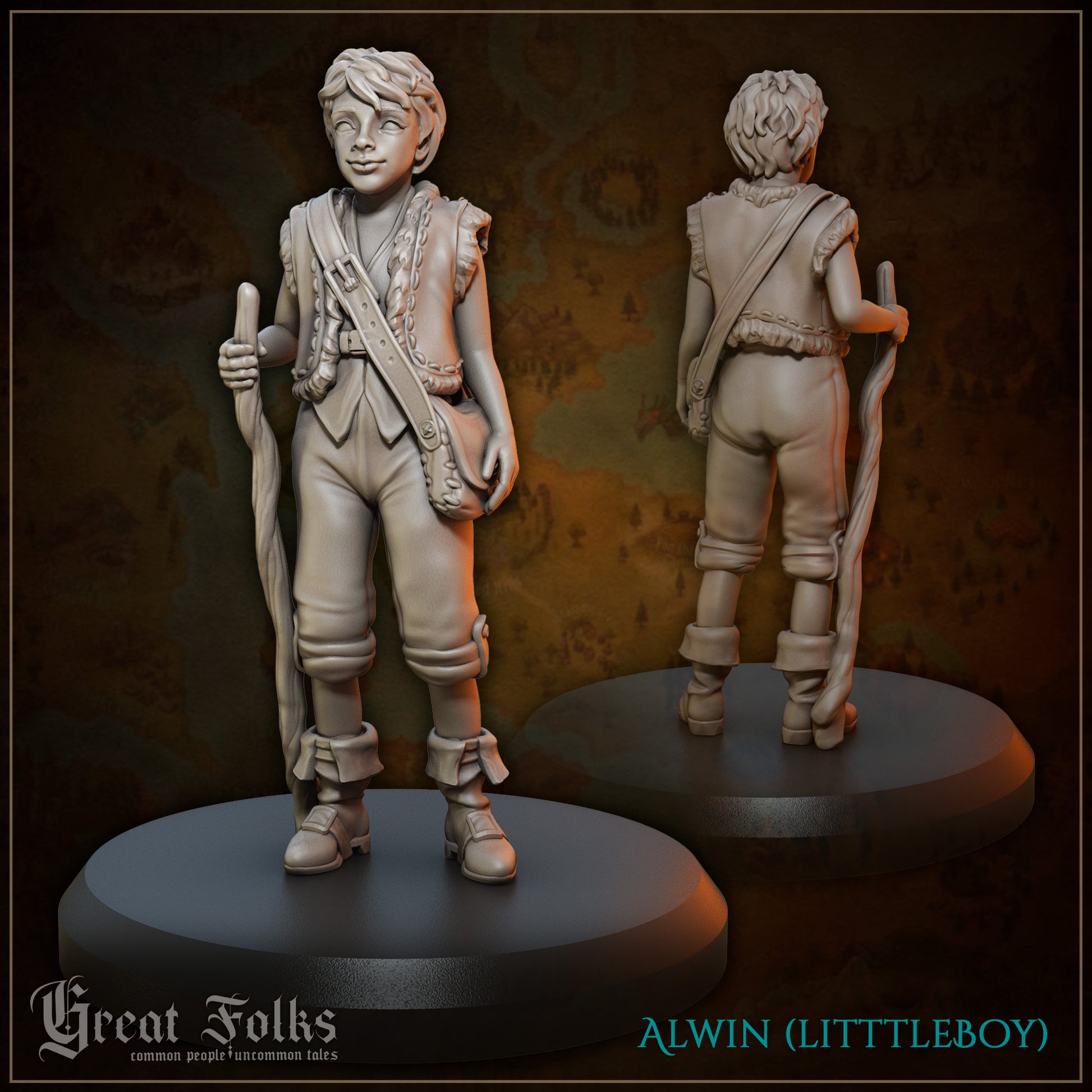 Great Folks Townsfolk, Part 1 | NPCs, Villagers, Children, Animals | Tabletop Gaming Miniatures Collection | Great Grimoire