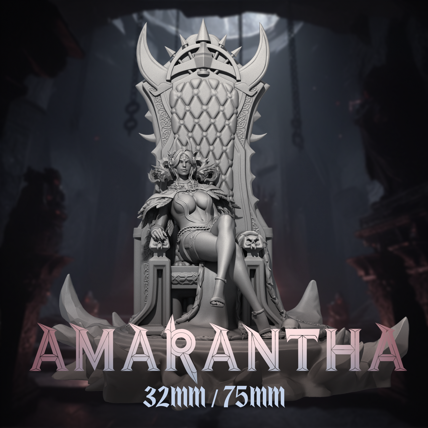 Amarantha Queen | Tabletop or Display Scale | D&D TTRPG Fantasy Miniature | Dungeons and Maidens