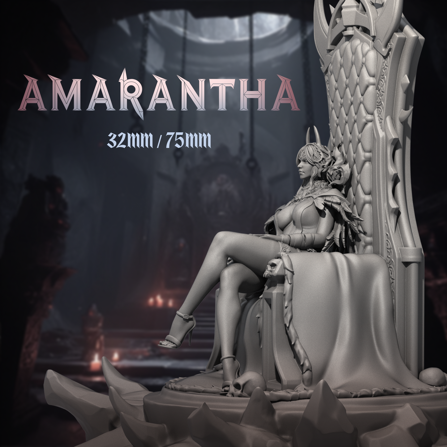 Amarantha Queen | Tabletop or Display Scale | D&D TTRPG Fantasy Miniature | Dungeons and Maidens