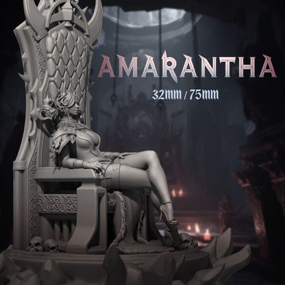 Amarantha Queen | Tabletop or Display Scale | D&D TTRPG Fantasy Miniature | Dungeons and Maidens