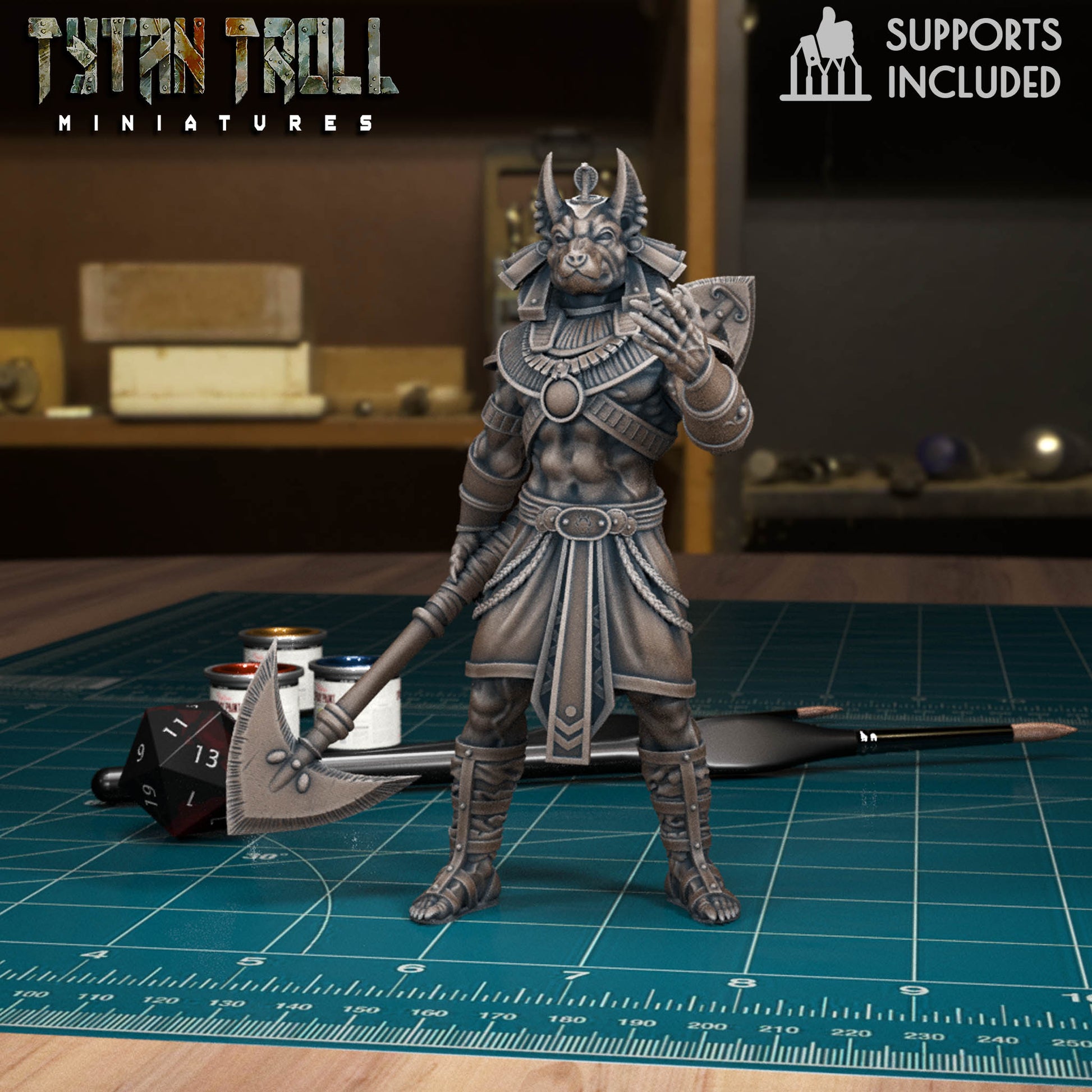 Anubis Jackal-Headed Guardians | D&D TTRPG Mini | TytanTroll Miniatures