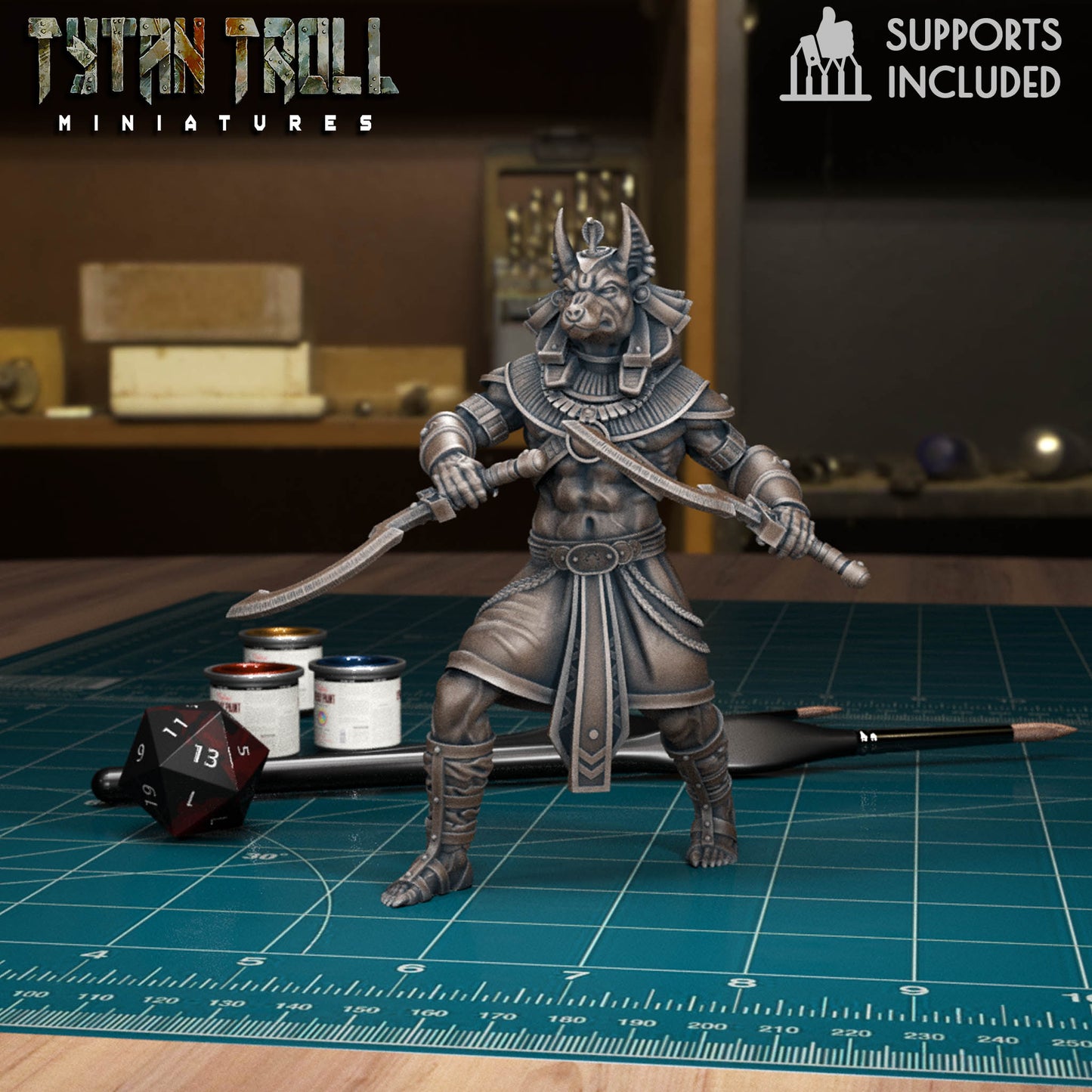 Anubis Jackal-Headed Guardians | D&D TTRPG Mini | TytanTroll Miniatures