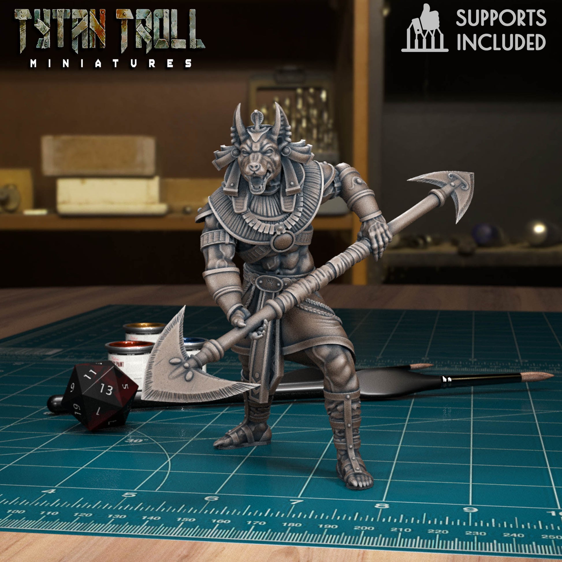 Anubis Jackal-Headed Guardians | D&D TTRPG Mini | TytanTroll Miniatures