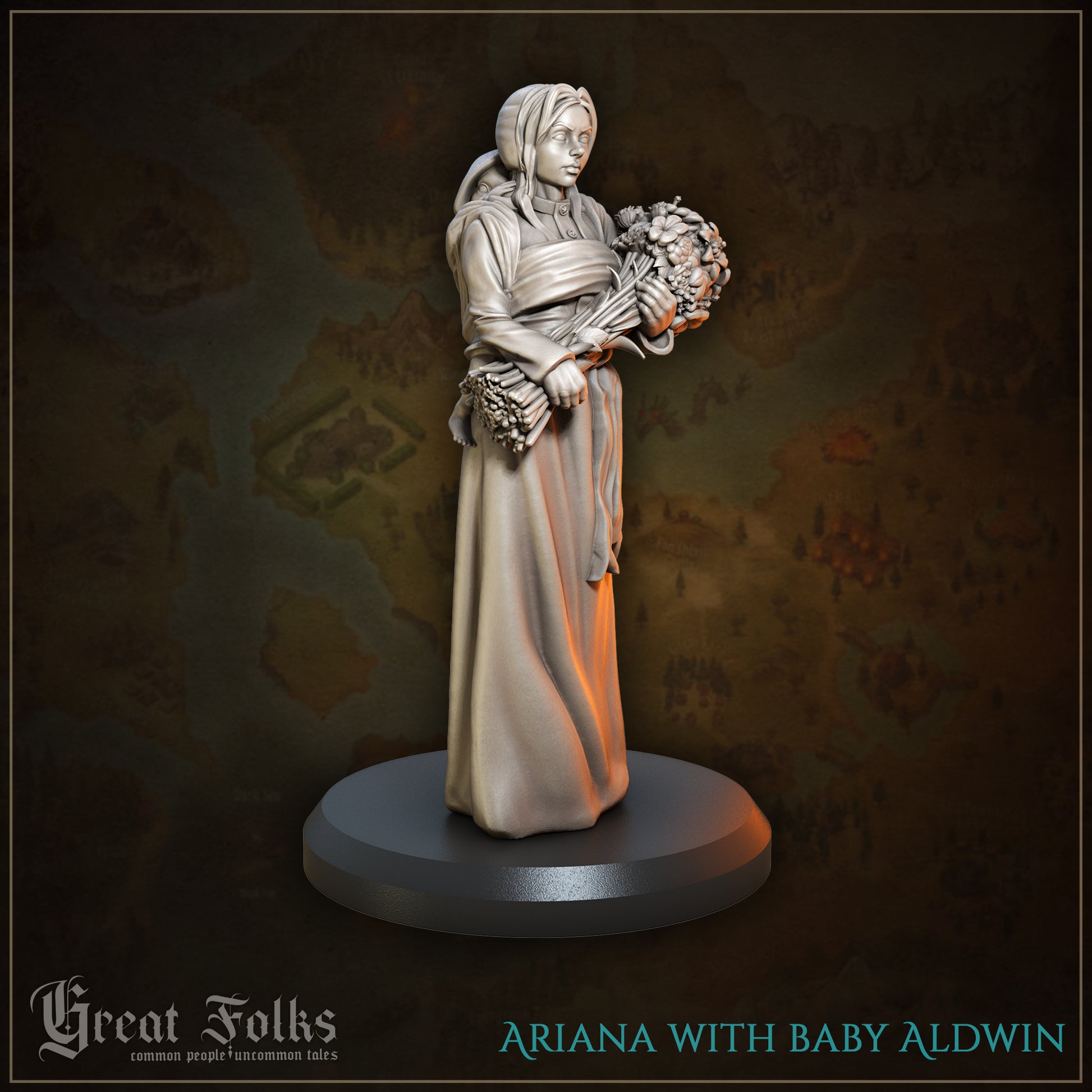 Great Folks Townsfolk, Part 1 | NPCs, Villagers, Children, Animals | Tabletop Gaming Miniatures Collection | Great Grimoire