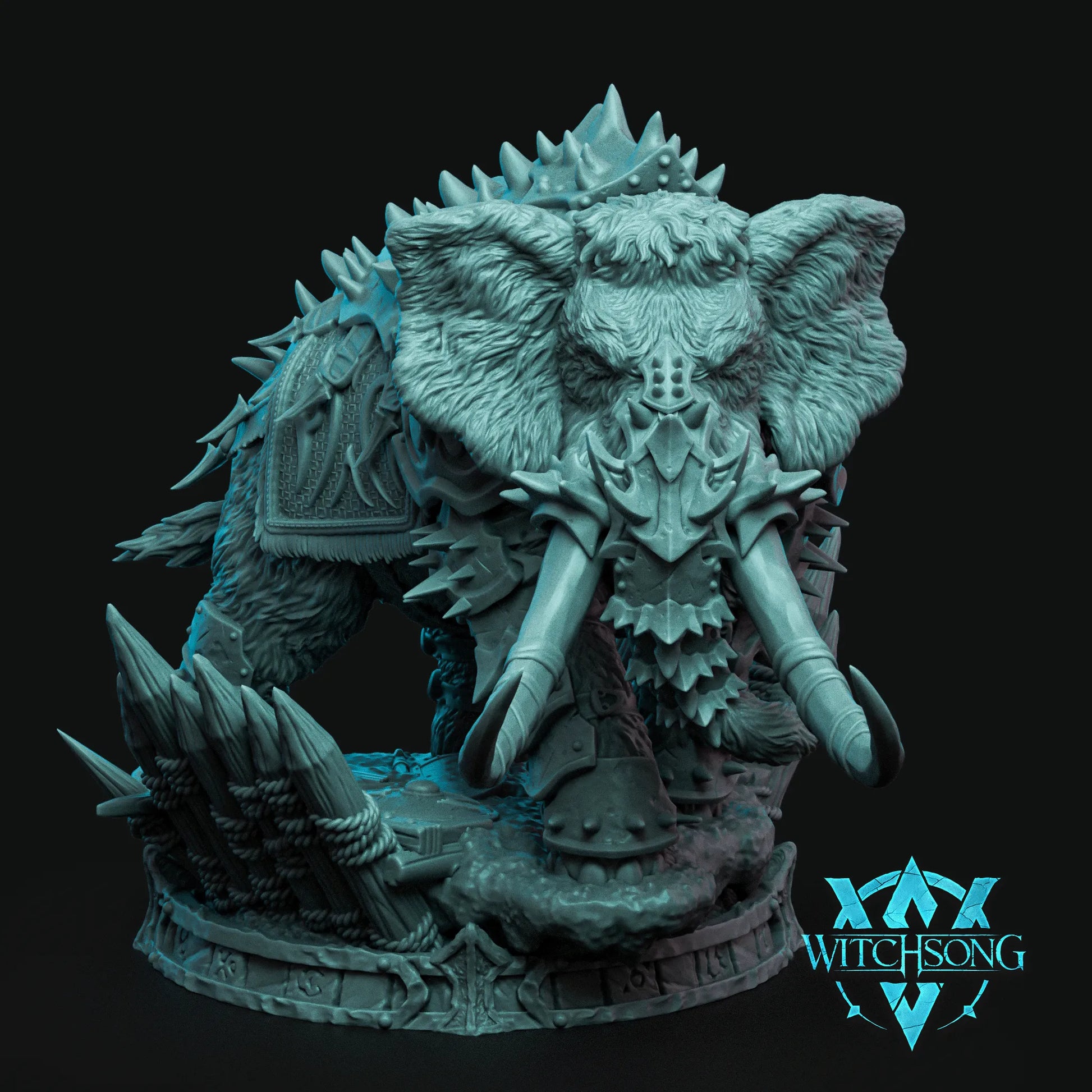 Armored Mammoth | Mini or Bust | Monster Miniature Statue | Witchsong Miniatures