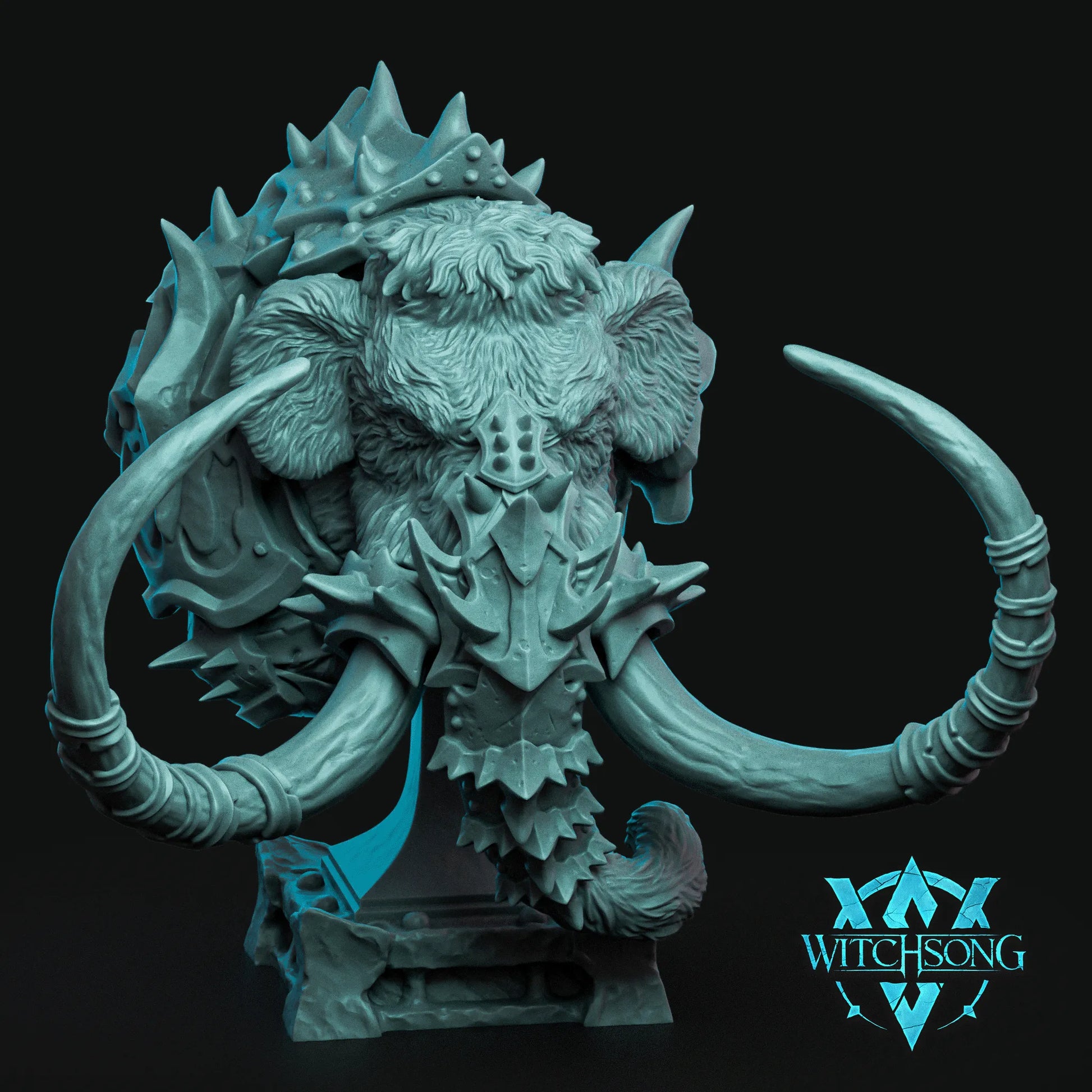 Armored Mammoth | Mini or Bust | Monster Miniature Statue | Witchsong Miniatures