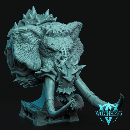 Armored Mammoth | Mini or Bust | Monster Miniature Statue | Witchsong Miniatures